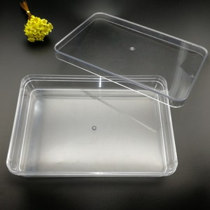 2 pieces 195x130x40mm rectangle shape clear PS plastic box , jewelry bead tool wedding party gift display storage acrylic resin box , XB0064