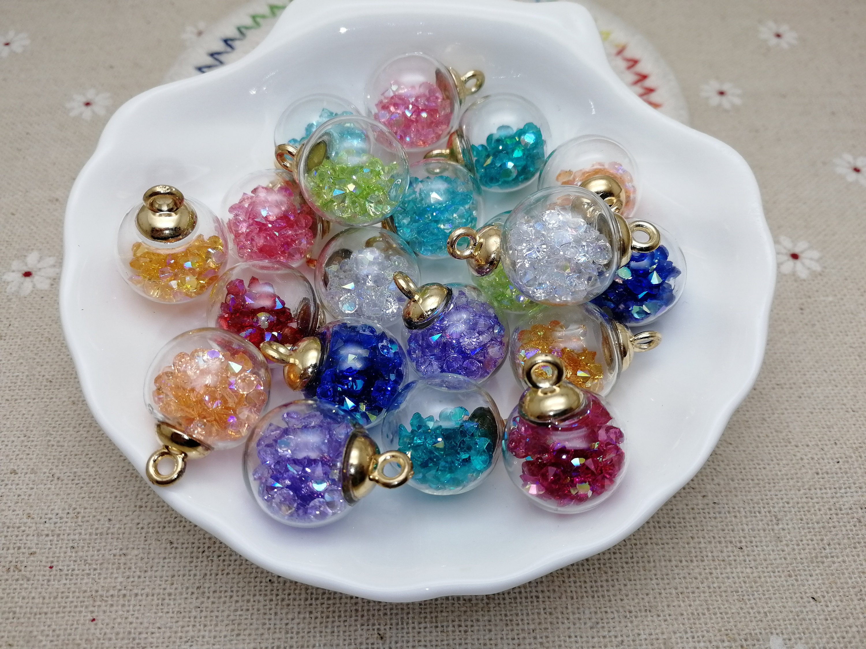 Clear Glass Globe Ball Pendant Charm Bubble Earring Necklace