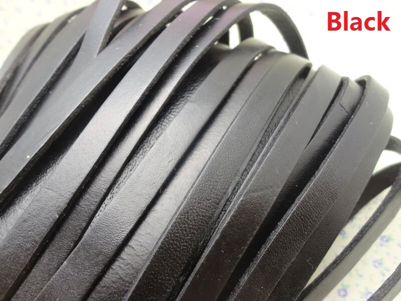 Striscia Di Pelle Piatta 8x2 Mm – Cordoncino In Cuoio Autentico Per Collane, Braccialetti E Artigianato Fai-da-Te (1 Metro, Color Caffè Usato)