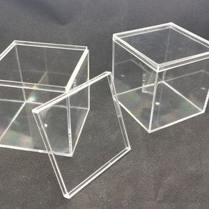2 pieces 75x75x75mm square shape clear PS plastic box , jewelry bead earring tool wedding party gift display storage acrylic resin , XB0153