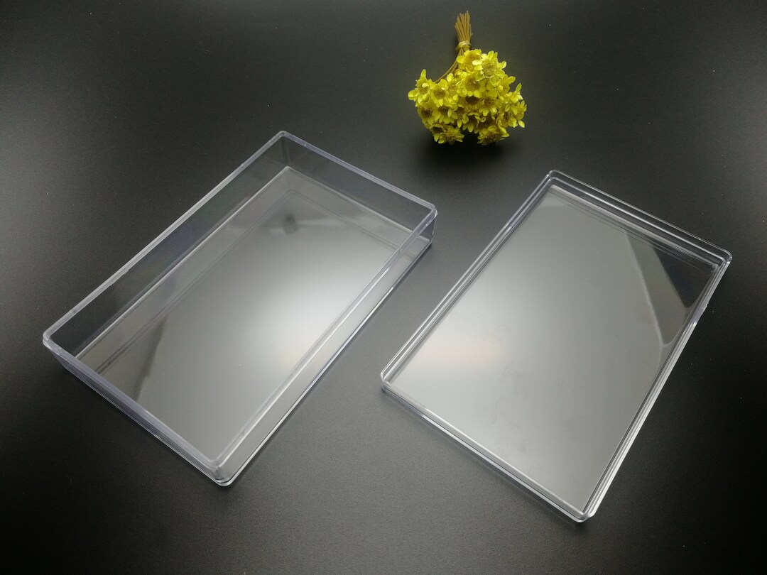 4 Pieces 120x75x25mm Rectangle Shape Clear PS Plastic Box , Jewelry ...