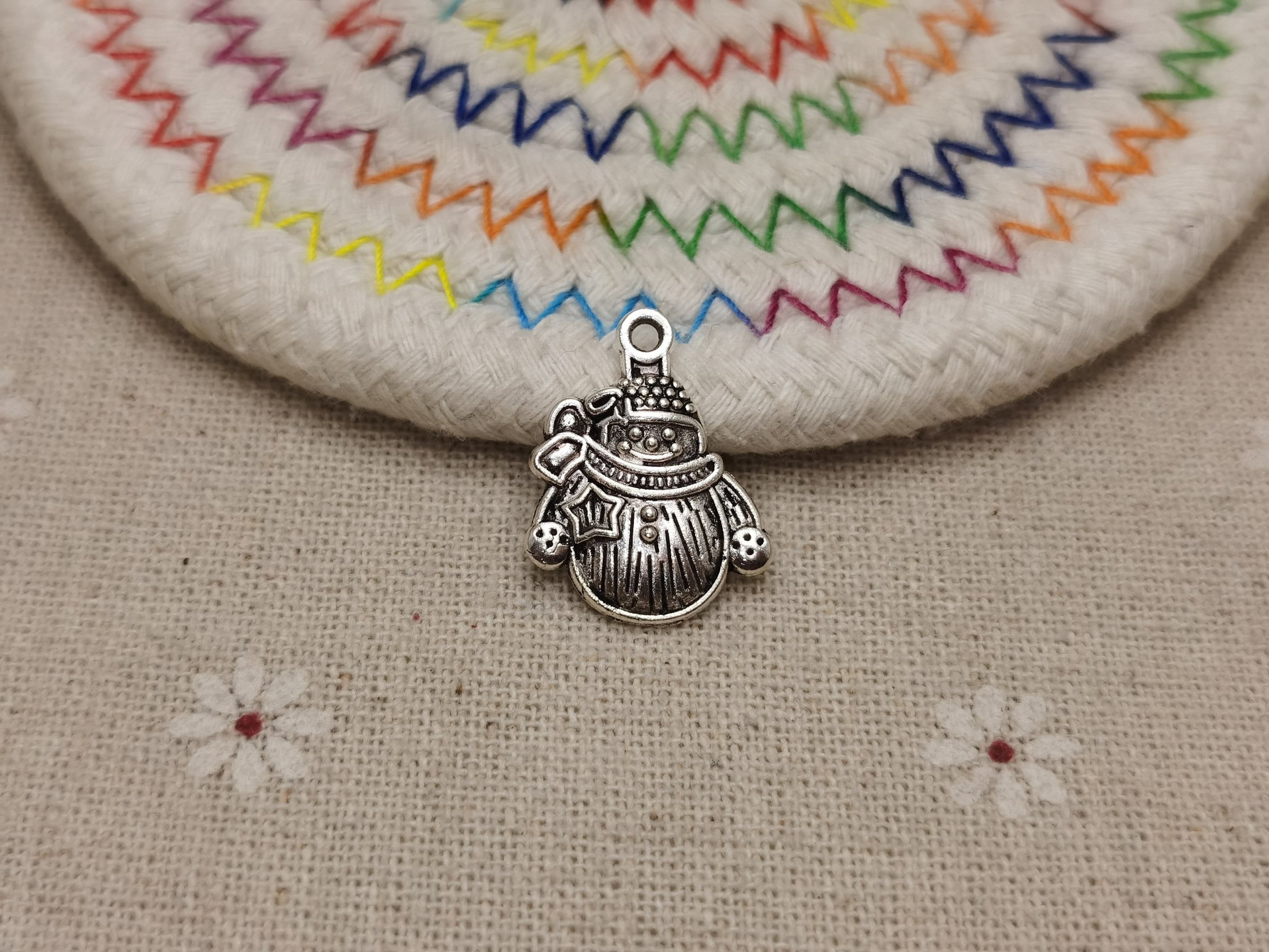 すの グッズ m 20/100 Pieces Metal Snowman Snow Man Santa Claus Pendant