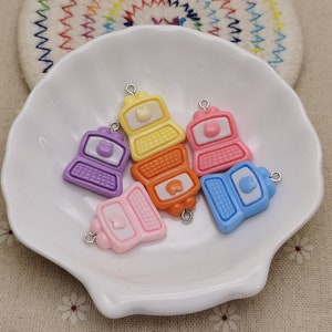 6/20 pieces plastic laptop notebook computer PC pendant charm , resin handmade jewelry finding necklace earring decoration accessory XP0760