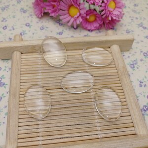 18x13mm width oval clear glass cabochon charm , flat back smooth edges domes transparent cameo cover cabochon jewelry pendant finding XG0008