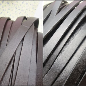 10 mm width flat genuine real leather lacing cord , handmade jewelry making cowhide string thread bracelet bag rope black brown color XN0032