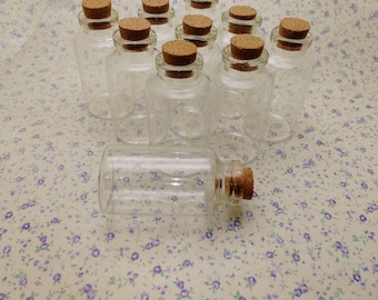 10/50 piezas 55x30 mm botella de vidrio transparente con corcho, 22 ml de retención de líquido frasco de vidrio transparente vial botella de deseo de fiesta de boda comida segura XB0001