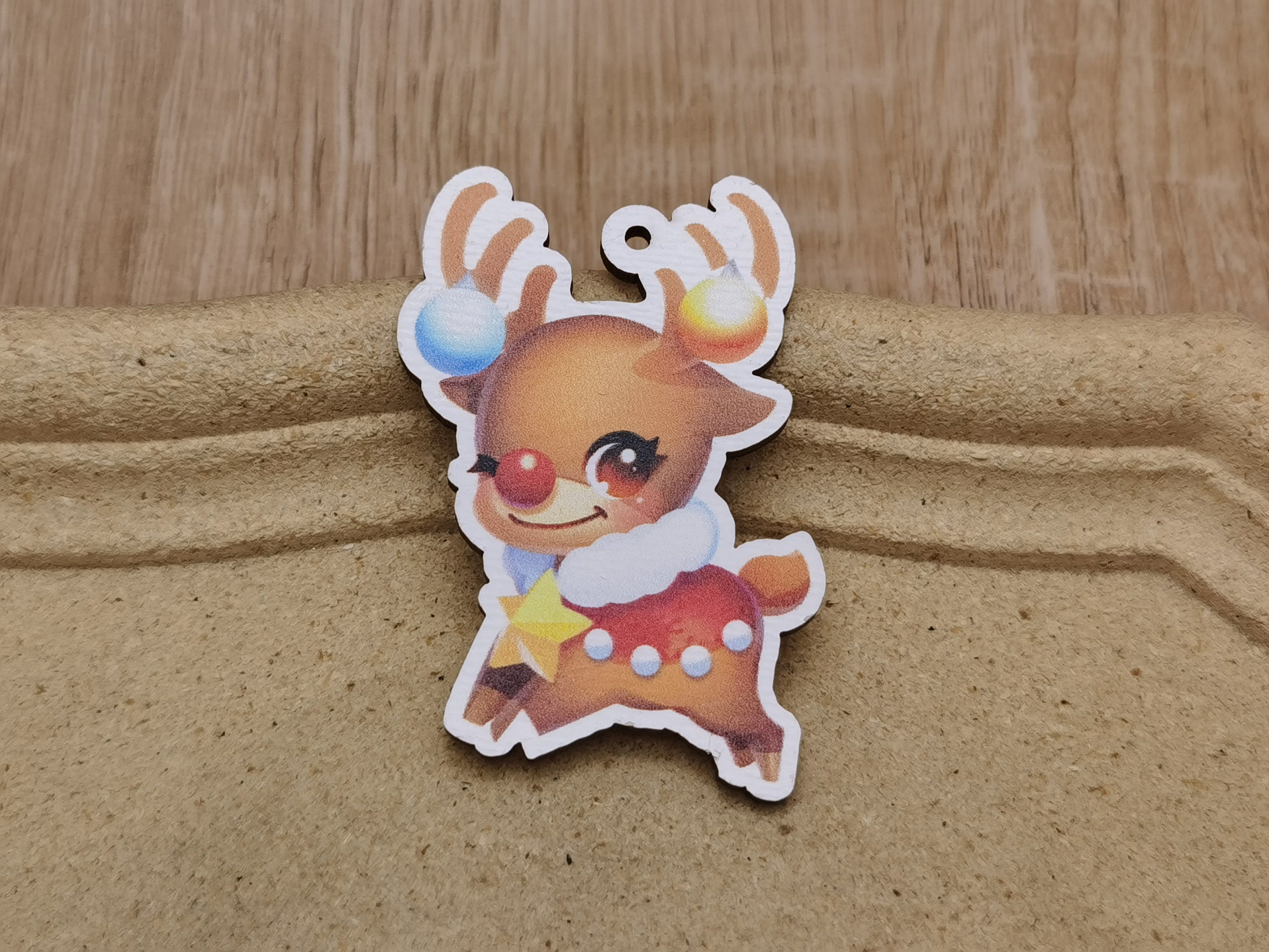 6/20/100 Pcs Father Christmas Reindeer Santa Claus Wooden