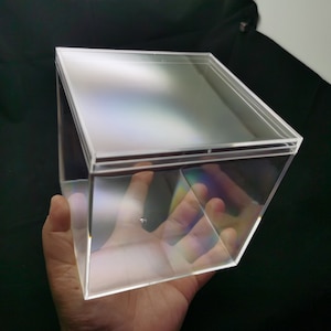 2 pièces 120x120x120mm forme carrée PS transparent boîte en plastique, bijoux perle boucle d'oreille outil cadeau de noce présentoir stockage résine acrylique XB0149