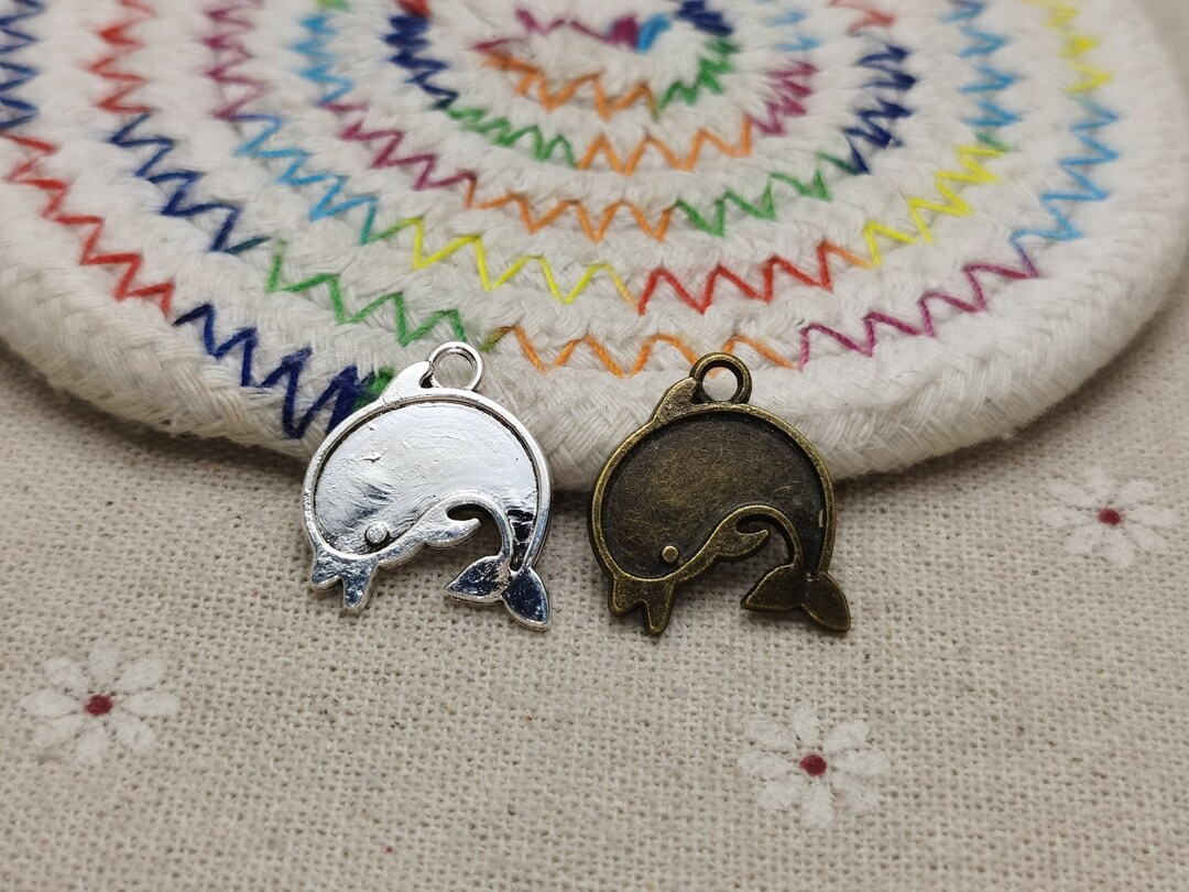 20/100 Pieces Metal Dolphin Porpoise Pendant Necklace Earring