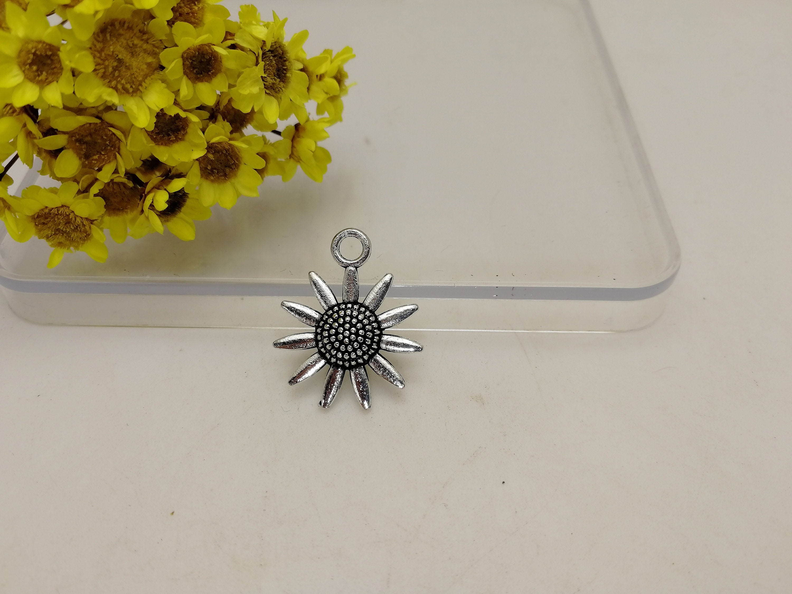 20/100 Piece Metal Flower Floral Blossom Pendant Necklace Earring