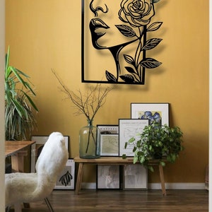 Femme réfléchie, décoration murale femme, art femme, art mural mode Femme réfléchie, décoration murale femme, art femme, art mural mode