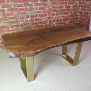Live edge coffee table, Custom walnut slab coffee table, Rustic coffee table.