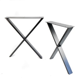 Metal Table Legs X , Set of 2, free wood screws and felt protectors included.