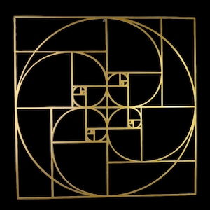 Nombre d&#39;or d&#39;art mural en métal, dessin au trait en métal