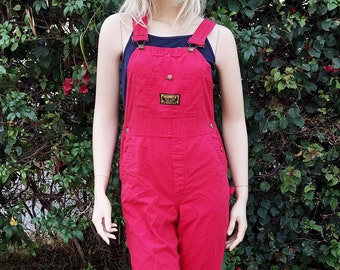 Vintage 70s  Washington Dee Cee  Red cotton Overalls  Sz  X-Small- Small