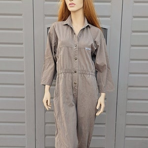 Vintage IDEAS  Tan Brown  Jumpsuit Vintage 80&#39;s Sz  Medium