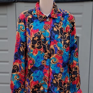 Herritage Road Vtg 1970s blouse shirt top Vintage 70&#39;s  satiny shirt  sz Medium