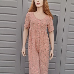 Pallazo Vintage 80&#39;s Semi Sheer Pantsuit -1980&#39;s Jumpsuit Sz X-Small--XS