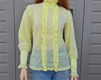 トップス vintage gold sheer ruffle collar blouse vintage gold  