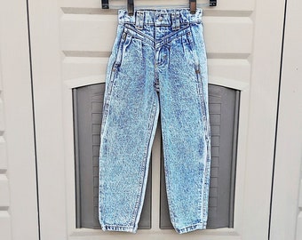 Kids....Lee Vintage 1980's acid washed denim jeans 80s girls jeans .....20 x 20.5.....20 in waist