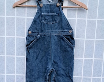 Vintage 1980s Denim Overalls, French Toast by Lollytogs Size 24m