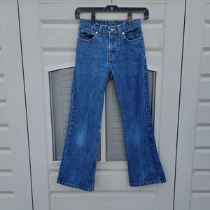 Vintage 80&#39;s Jordache denim jeans flare legs kids jeans boy girls jeans .....24 x 25.5.....24 in waist