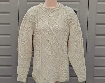 Fisherman Irish Cable Knit Celtic  Vtg Wool Sweater