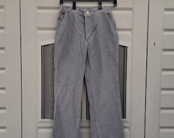 70's Sears Grey Corduroy Pants Jeans Flare Hems Vintage 70's Waist