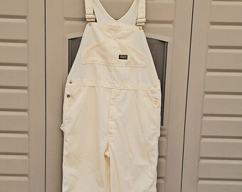 Vintage 1970's Sears Toughskins cream color painter bib overalls  46 x  24