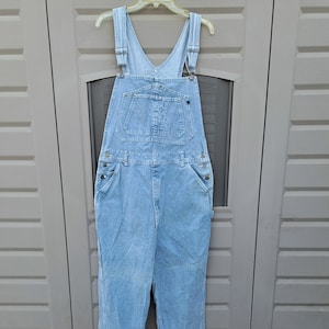 Mens Vintage 90s America Perry Ellis Light blue denim overalls Sz  Medium