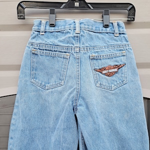 KIDS.... Vintage 80&#39;s Harley Davidson  denim jeans kids jeans boy girls jeans .....24 x 24............24 inch  waist