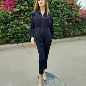 Vintage black  Cotton  Jumpsuit Vintage 80&#39;s Sz Medium