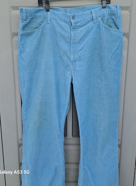 70's Levis 646 Vintage blue Corduroy Pants flare … - image 2