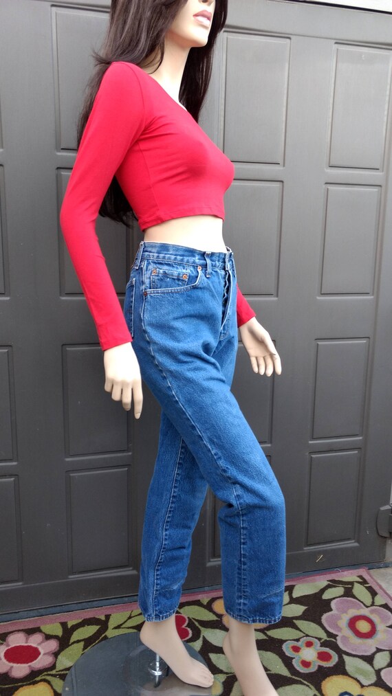 Womens  Levis  button fly High Waist Denim Jeans … - image 8