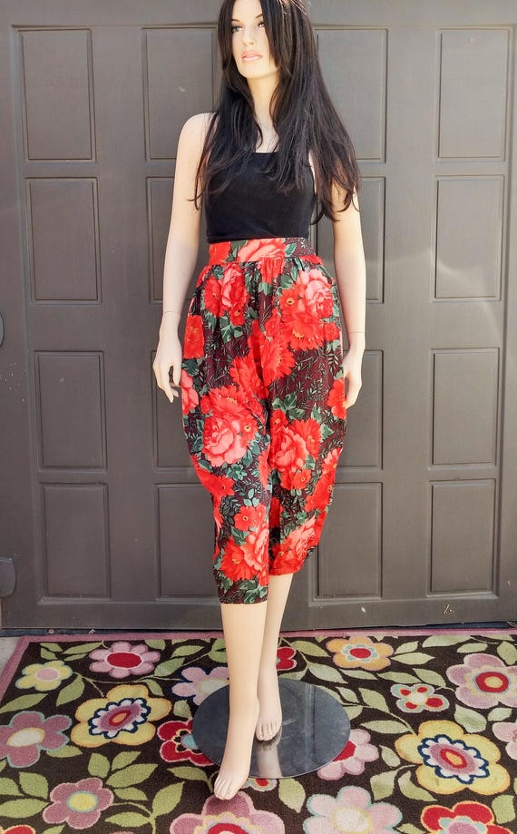 Silk High Waisted capri pants knickers vintage 8