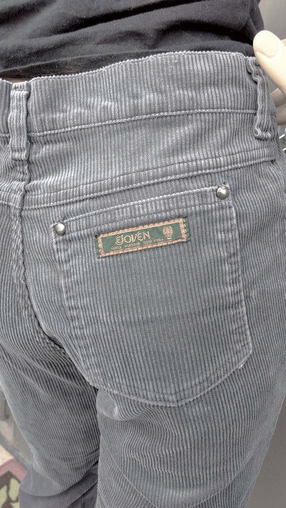 Gray High Waisted Corduroy Pants Jeans Vintage 70's Waist 29 Gray High Waisted Corduroy Pants Jeans Vintage 70's Waist 29