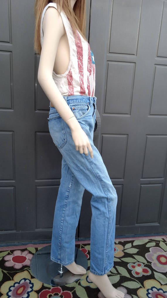 Vintage 70's Lee  Faded Denim Jeans  vintage   32… - image 5