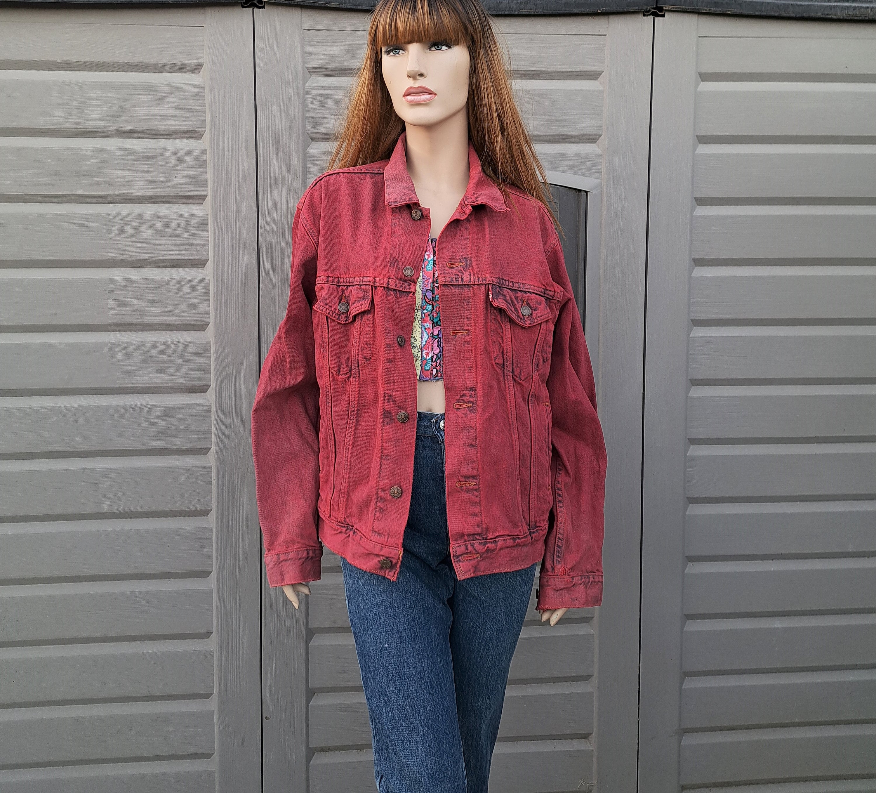 Supreme Levis Red Jacket  Red denim jacket, Red pants men, Jackets