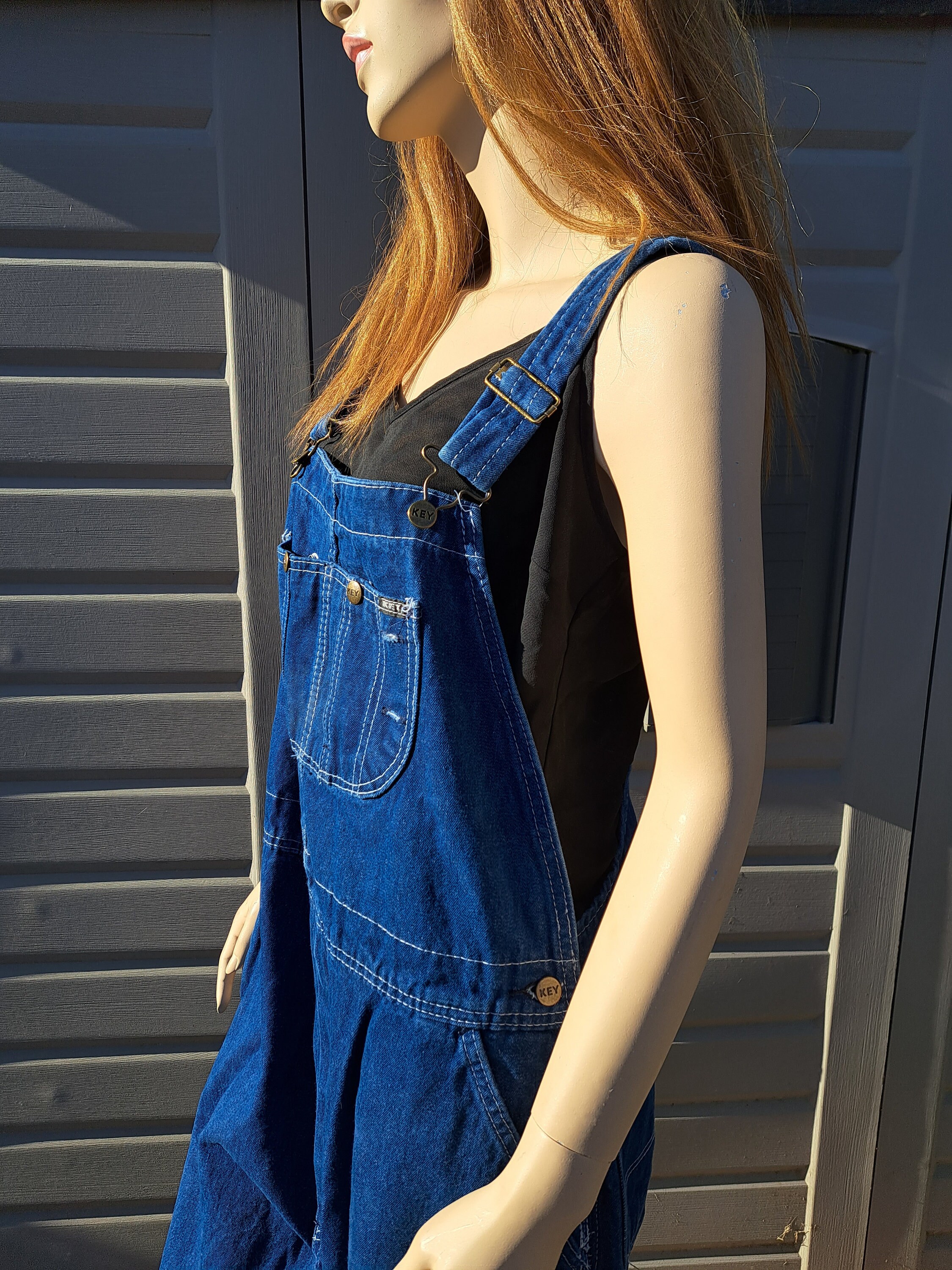 Vintage Key Imperial Dark Blue Denim Overalls Sz Large to XL - Etsy