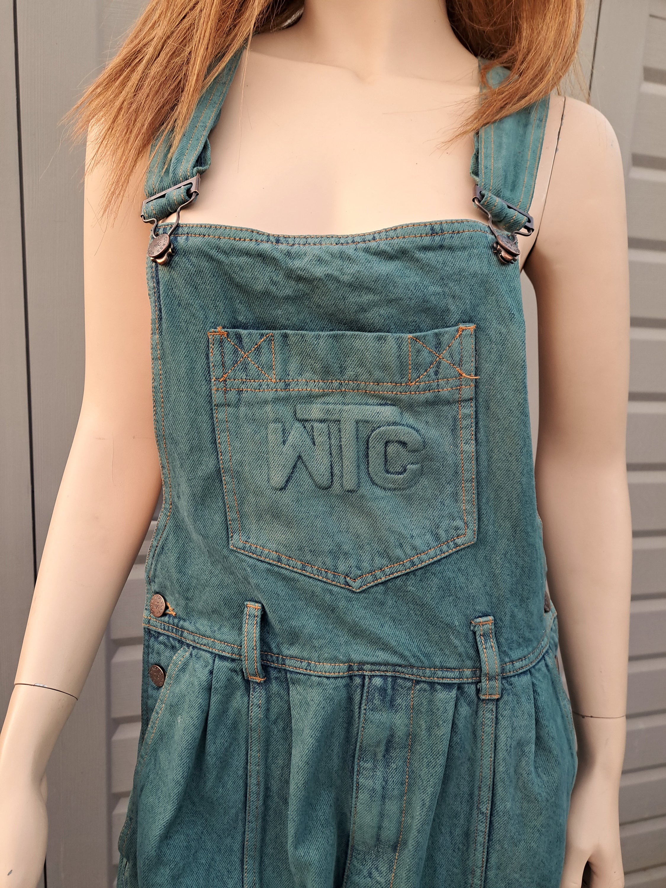 Vintage 80s Denim Dark Green Overalls Size Small- Medium - Etsy