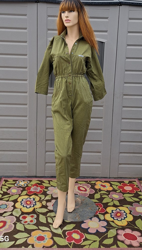 IDEAS Vintage Khaki Green Jumpsuit jumper  Vintage