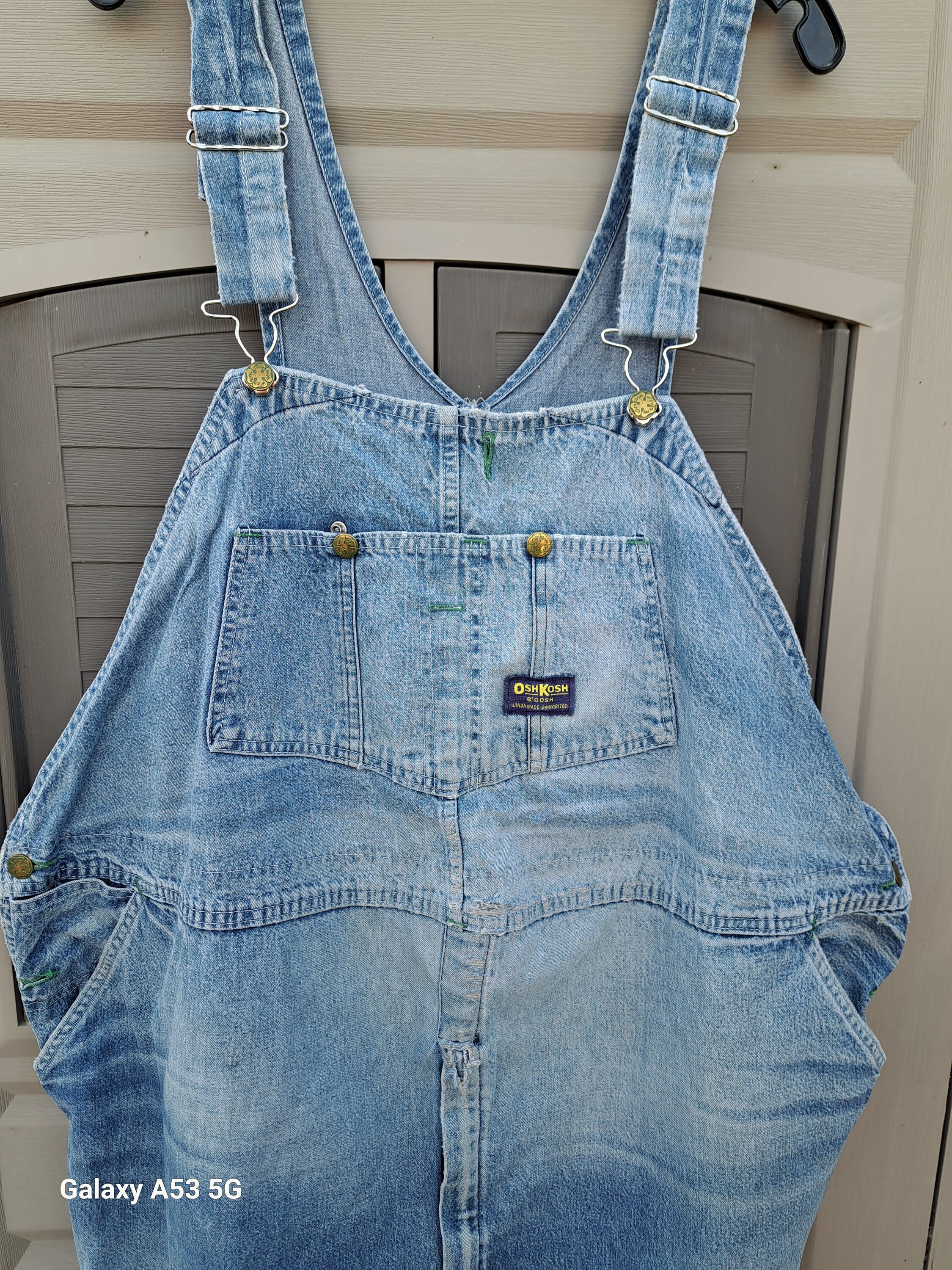 Vintage OSH Kosh B'gosh Distressed Denim Overalls up to 56 Inch