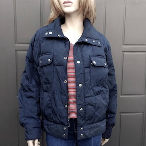 Vtg 70s  Mountain Goat by White Stage  puffer ski Jacket dark navy blue Sz  mens Medium