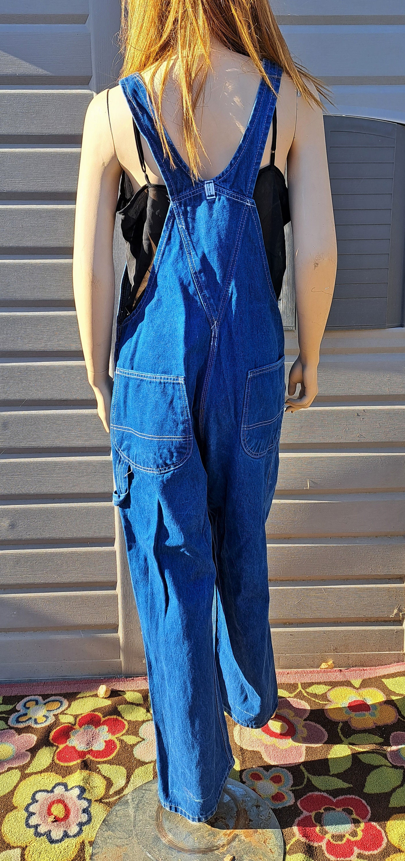 Key denim overalls for men, size W38 cotton blue type Vintage Second Hand main image 1