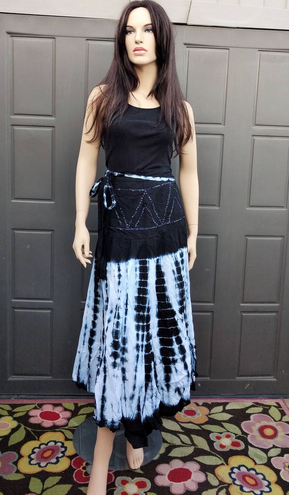 Tie dye wrap around skirt cheap