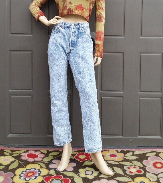 Levis Acid washed Denim Jeans  vintage 80's Waist… - image 2