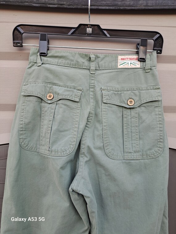 【DISCERNMENT】Patched Cotton American Casual Pants Vtg 70's Britannia Cotton Khaki Green/sage Cotton Pants