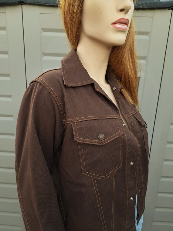 Montgomery Ward  brown Denim Jacket Vintage 60's … - image 7