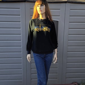 Terry Cloth Black Vintage top shirts sweatshirt San Francisco theme  and raglan sleeves