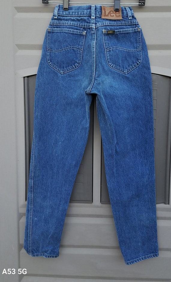 Juniors..Vintage 70's Lee blue denim jeans high w… - image 5